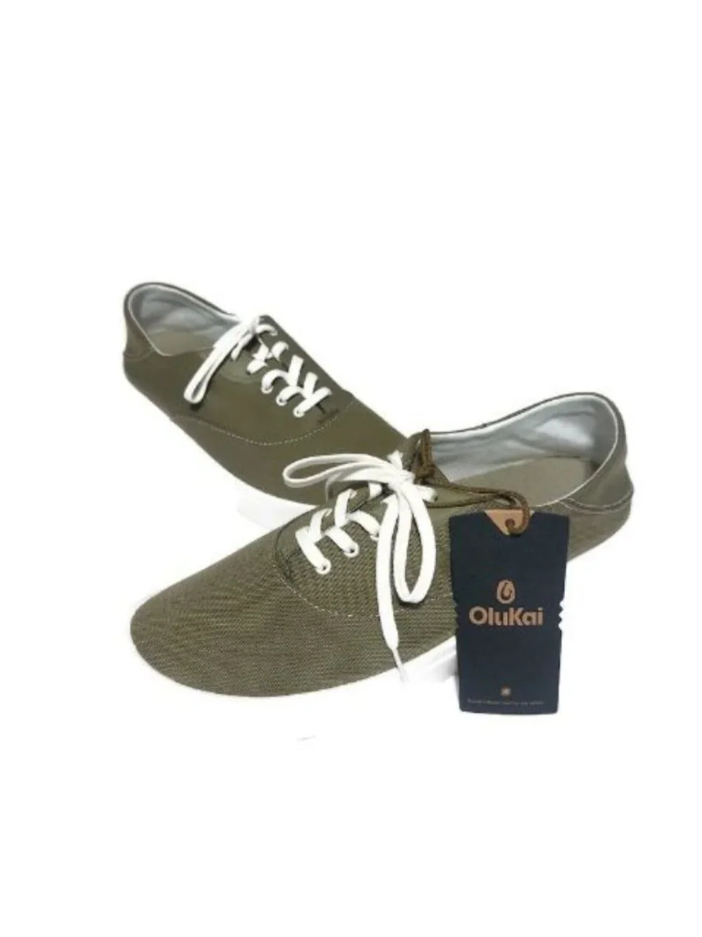 Olukai Tradewind Shoes Mens 12 Casual Lace Up Boat Beach Sneakers Desert Moss